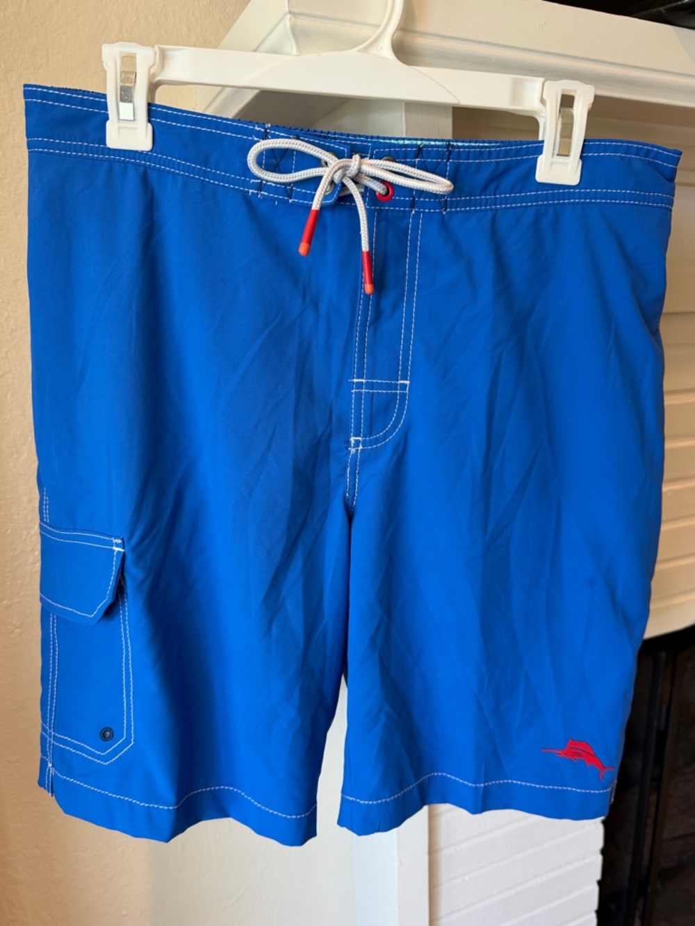 Tommy Bahama Royal Blue Swim Board Shorts with Red Accents